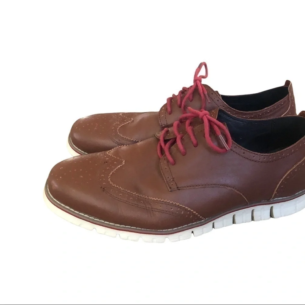 LOAKS wing tip brown leather comfort‎ loafers mens 12